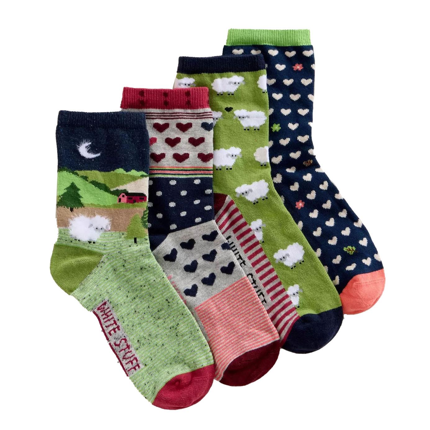 White Stuff Counting Sheep Ankle Socks - 4 Pack